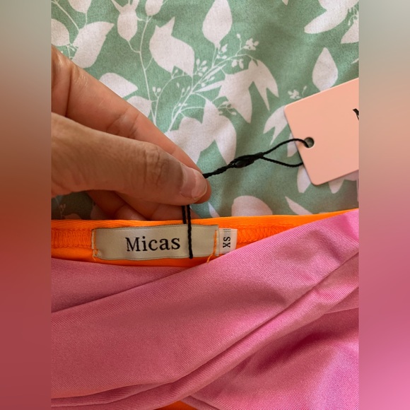 Contrast Twisted Front Tube Top - ORANGE / XS - Picture 4 of 8